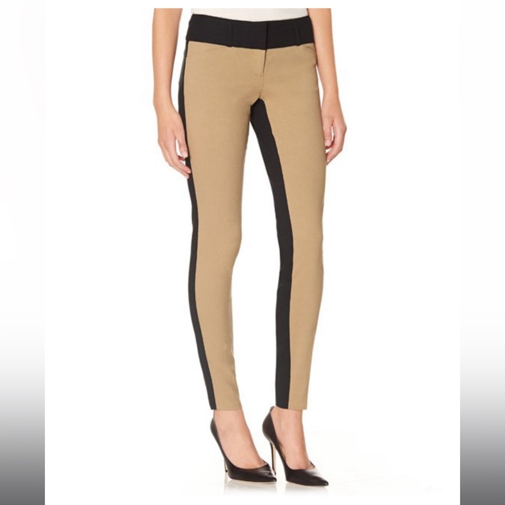 Limited Exact Stretch Skinny Pants, two tone black tan